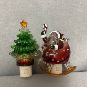 Festive Santa and Tree Night Light Set